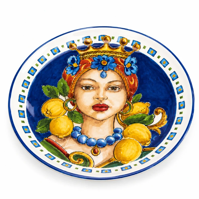 EDG Enzo De Gasperi Piatto Frutta Donna Caltagirone D21.5