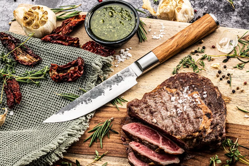 Geschmiedete Olivensteakmesser XXL