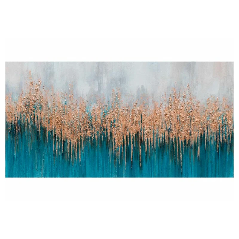 Agave Quadro Blue Art Dipinto A Mano 150x70 cm