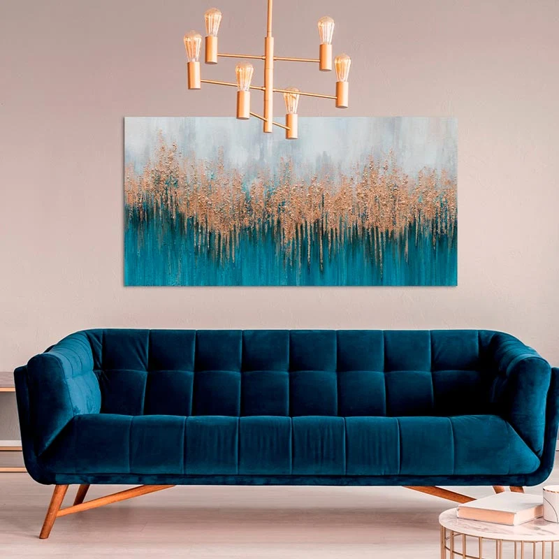 Agave Quadro Blue Art Dipinto A Mano 150x70 cm
