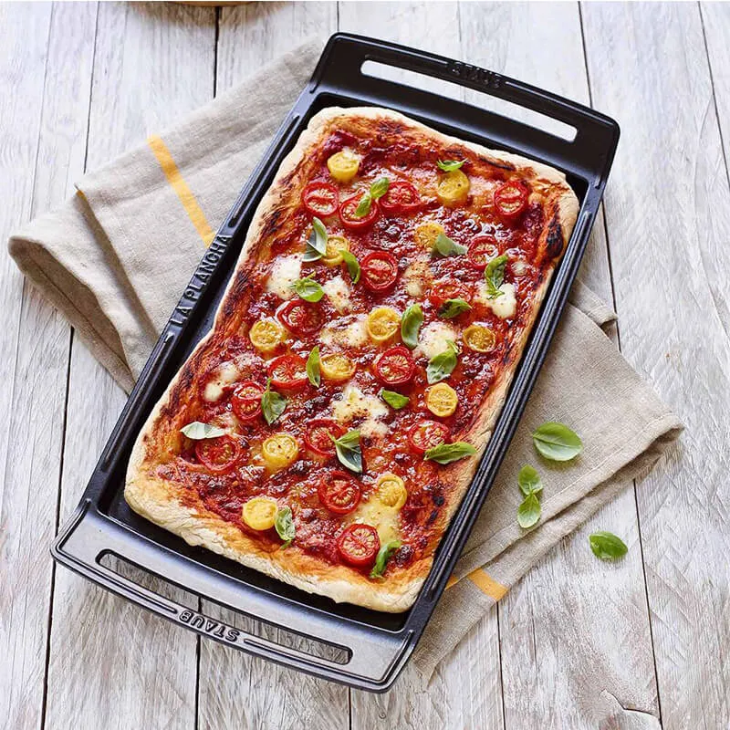 Staub Grill Piastra Liscia in Ghisa Nero 47 cm