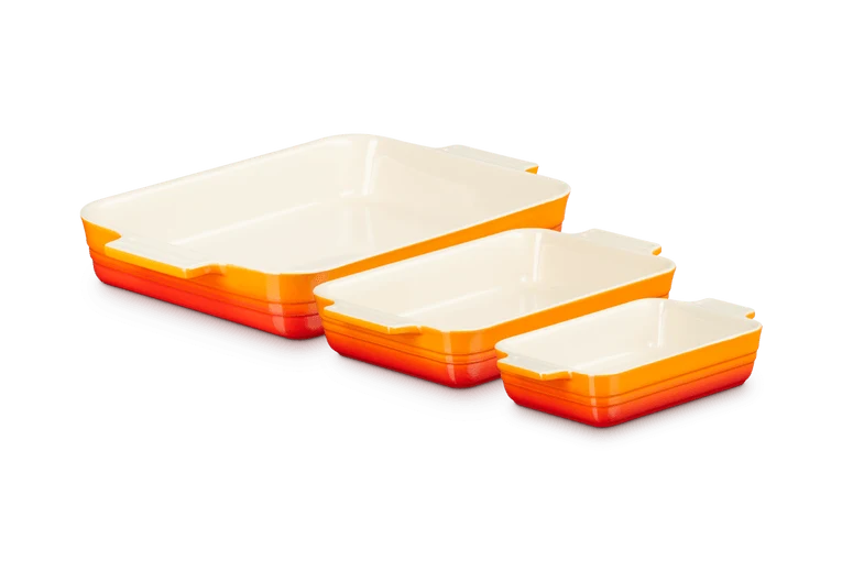 Le Creuset Auflaufform-Set, 3-teilig, 18/25/32 cm, Farbe: Orangerot