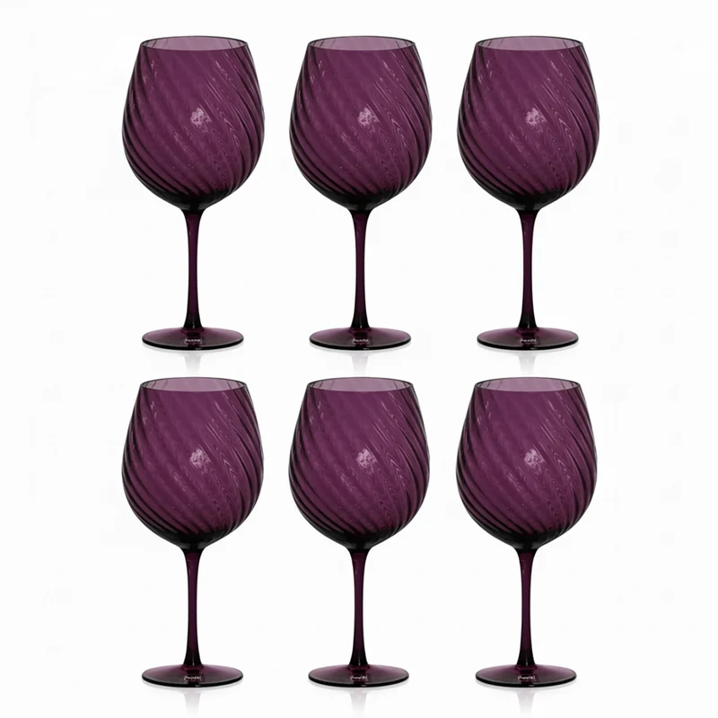 Fade Set 6 Calici Braies 500ml in Vetro Porpora