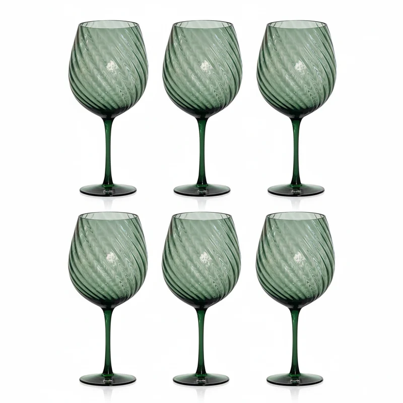 Fade Set 6 Calici Braies 500ml in Vetro Verde