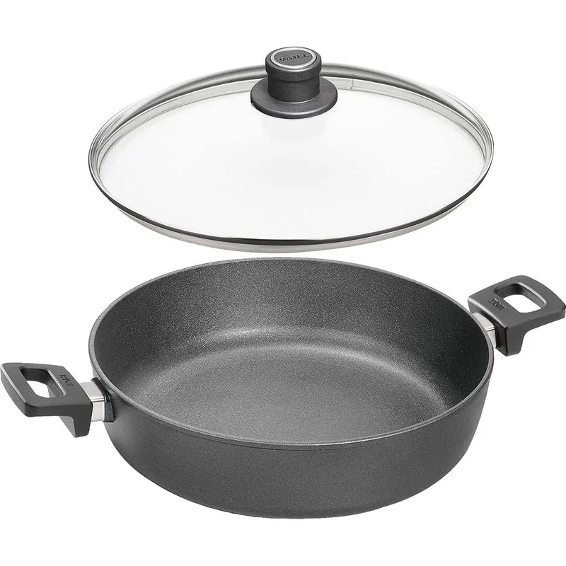 Woll, Guss-Kasserolle mit Glasdeckel, rund Nowo Titanium, für Induktion, Seitengriffe eckig 32 cm