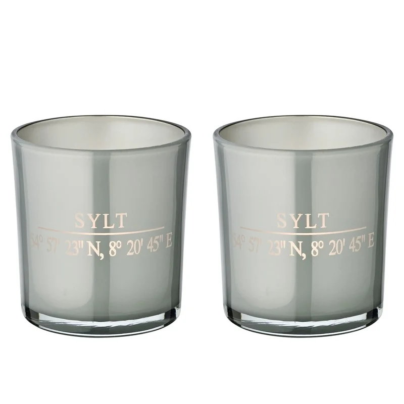 EDZARD Teelicht Sylt 2er Set H 8 cm