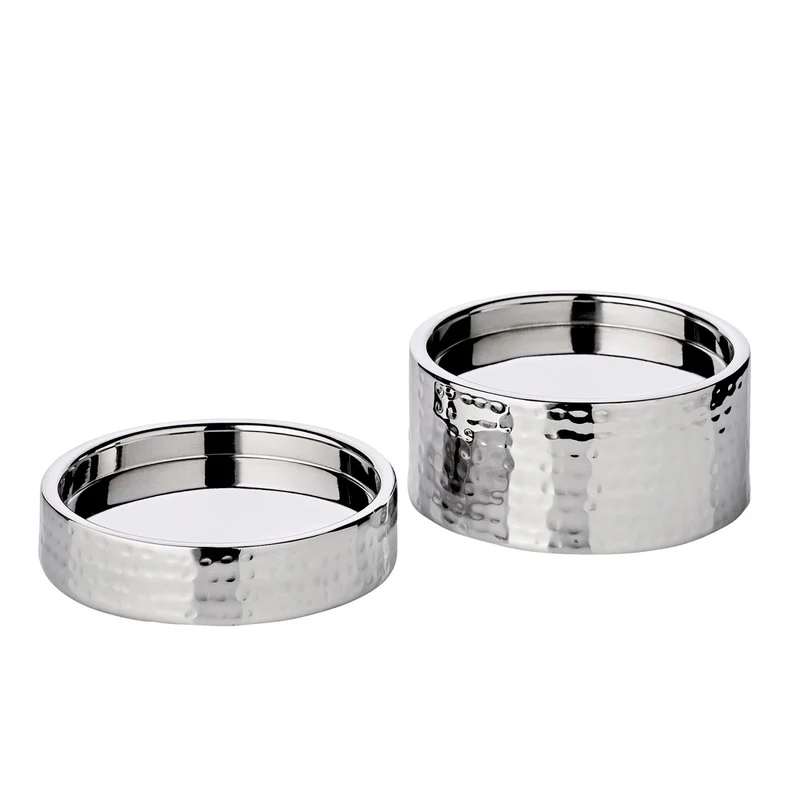 EDZARD Teelichthalter Luca 2er Set, Ø 11,5cm, H: 2,5/5cm