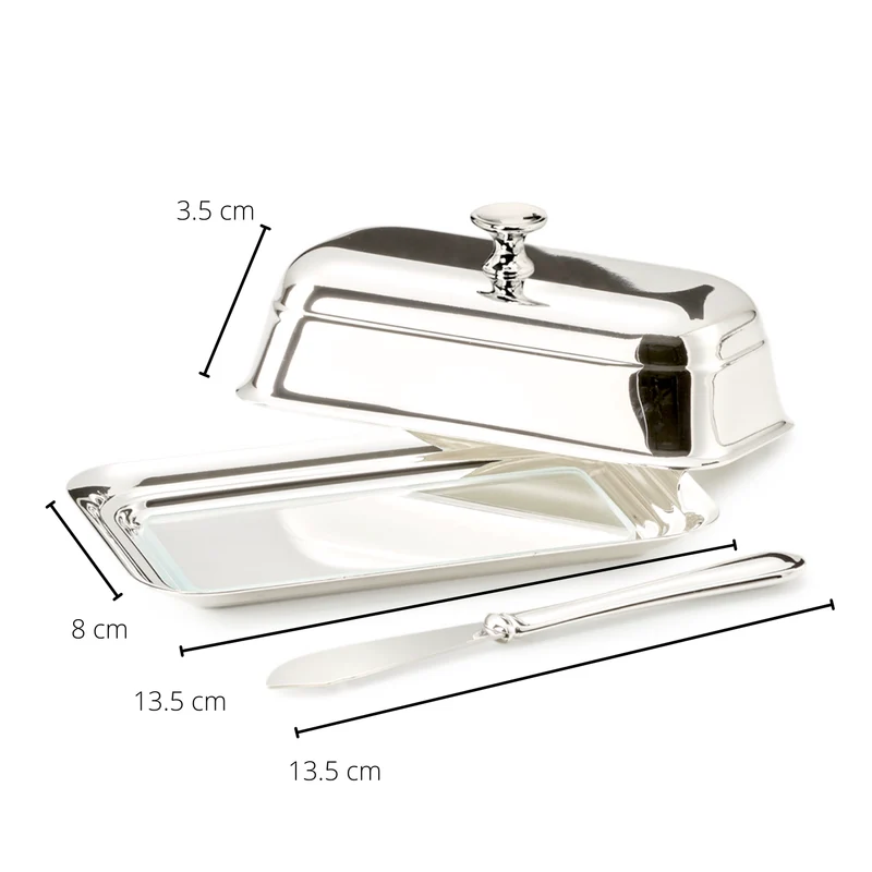 EDZARD Butterdose Mary mit Messer 8x13 cm