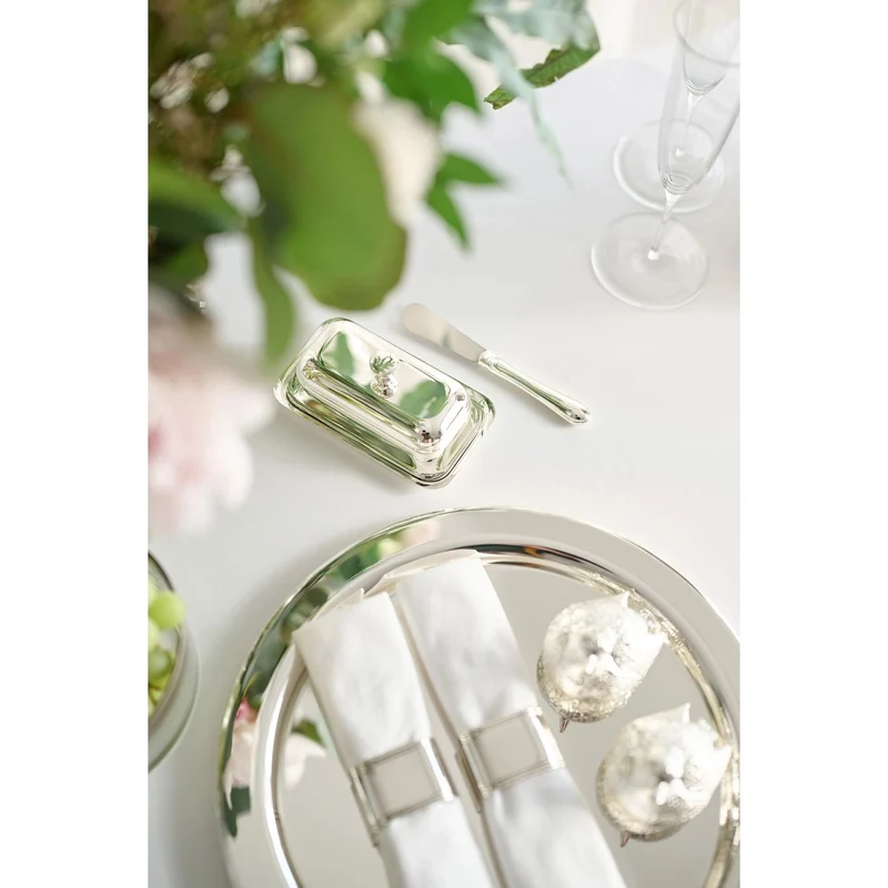 EDZARD Butterdose Mary mit Messer 8x13 cm