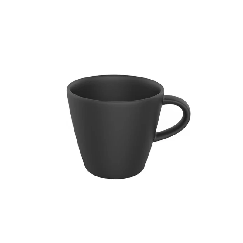 Villeroy & Boch Manufacture Rock Kaffeetasse mit Untertasse, Schwarz, Premium Porcelain, Schiefer-Optik, 1042391290