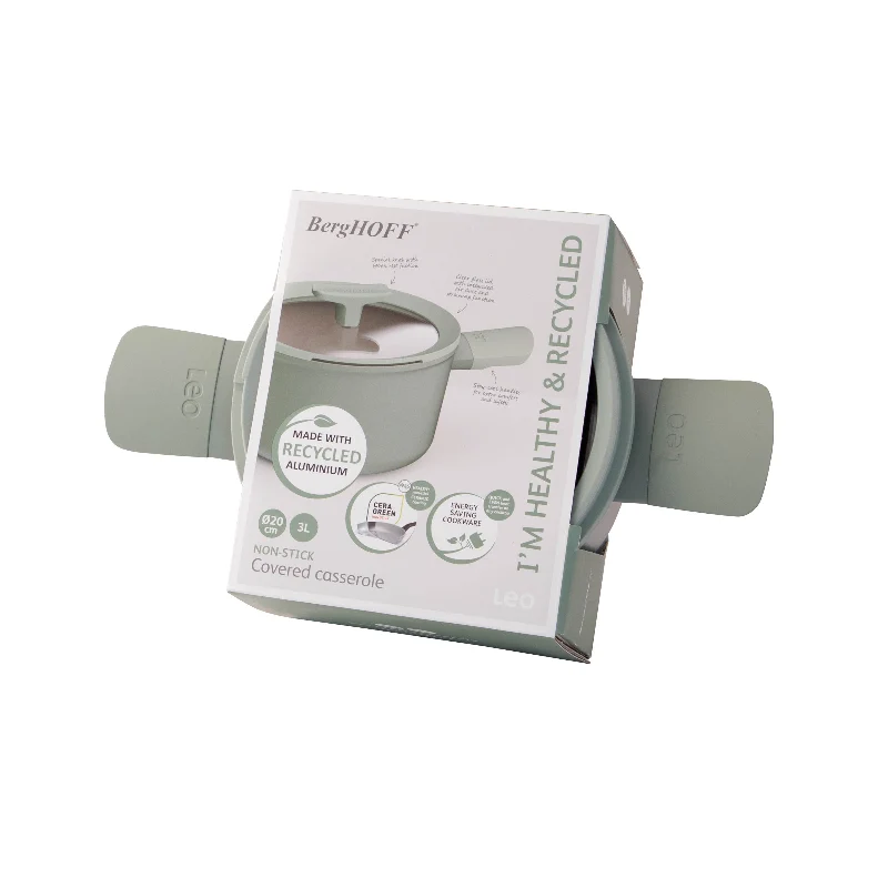 BergHOFF Casseruola Antiaderente con Coperchio Leo Balance 20 cm Sage