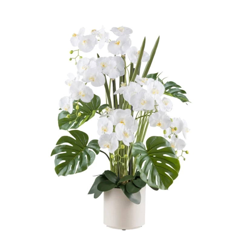 Gasper Pianta Artificiale Phalaenopsis H110 cm Real Touch con Vaso