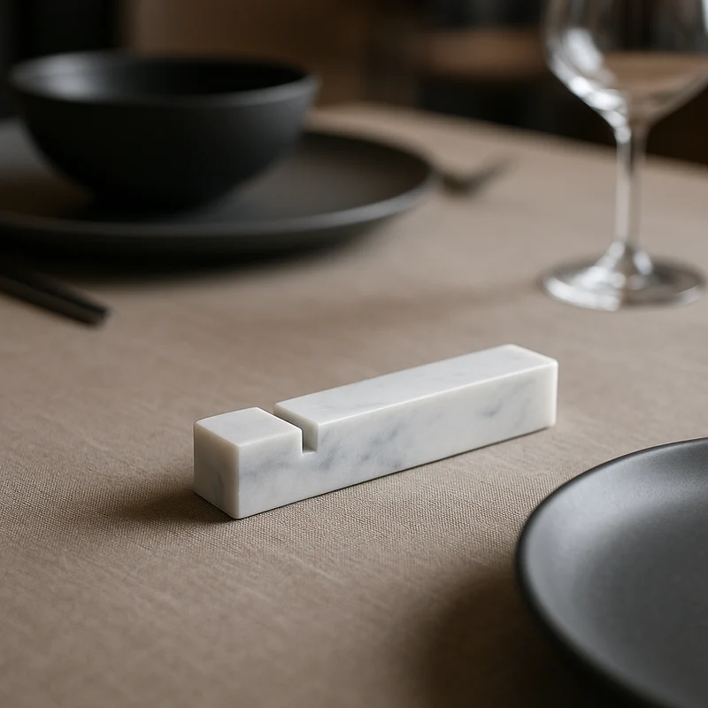 Le Gioie Poggia Posate in Marmo Bianco con Taglio 10 cm