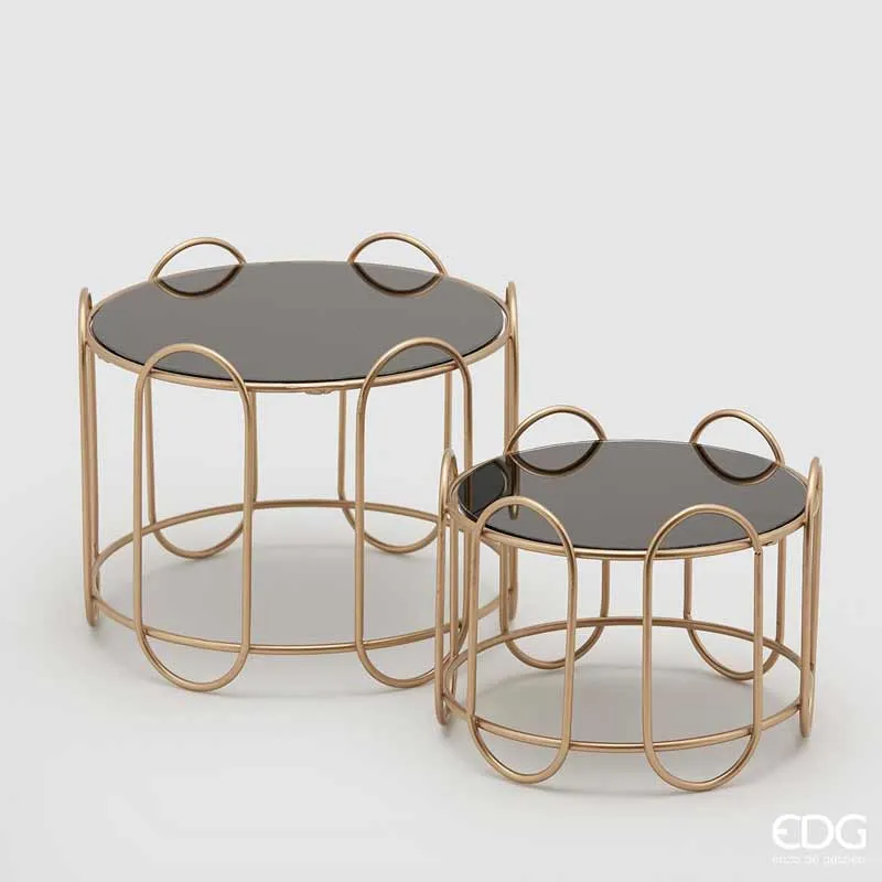 EDG Enzo De Gasperi Alzata Rotonda Specchio Set 2 pezzi