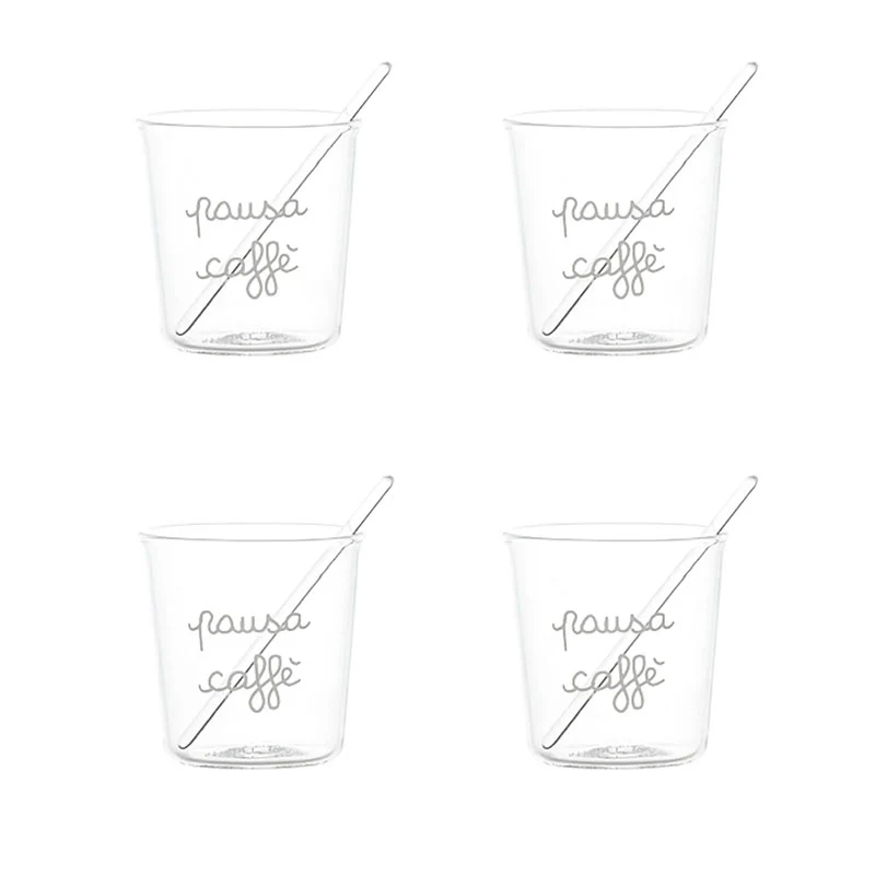 Simple Day Set 4 bicchierini espresso Pausa Caffè con palettine incluse