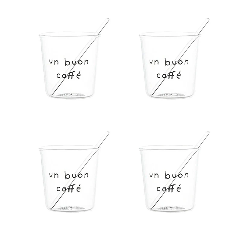 Simple Day Set 4 bicchierini espresso Un Buon Caffè con palettine incluse