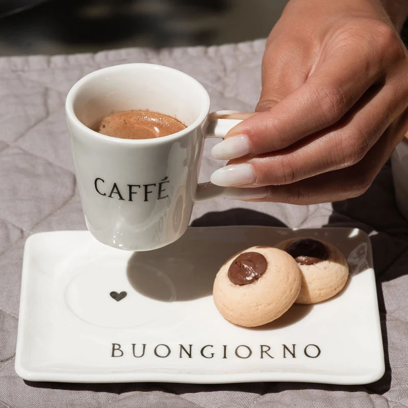 Simple Day Set 2 Piattini Espresso Buongiorno 15x10 cm