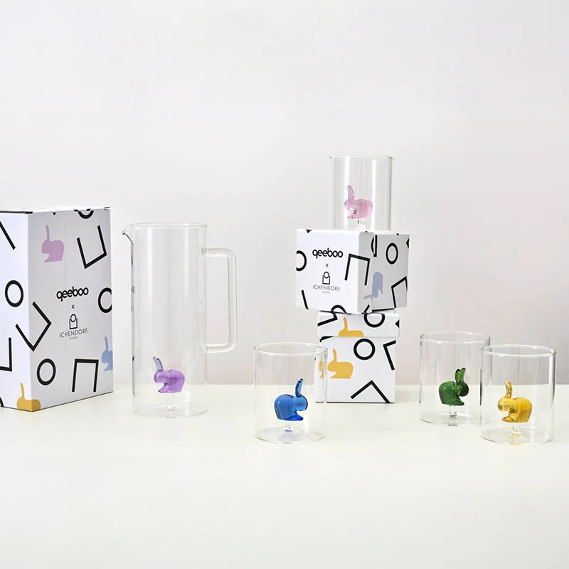 Ichendorf Milano x Qeeboo Brocca Coniglio in Vetro Borosilicato Lilla