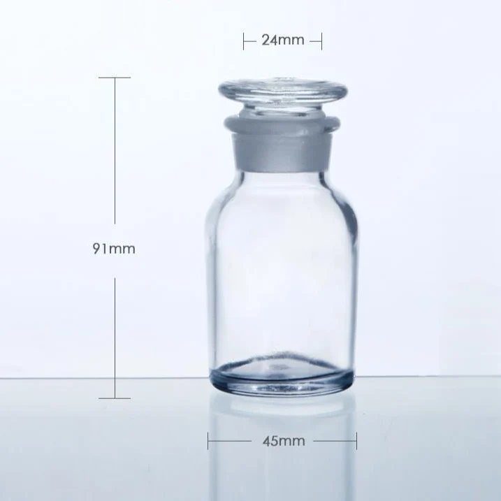 Steilbrustflasche mit Weithals, Klarglas, ohne Teilung, 30 ml bis 1.000 ml