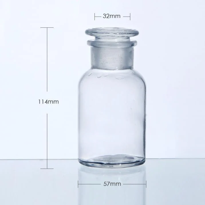 Steilbrustflasche mit Weithals, Klarglas, ohne Teilung, 30 ml bis 1.000 ml