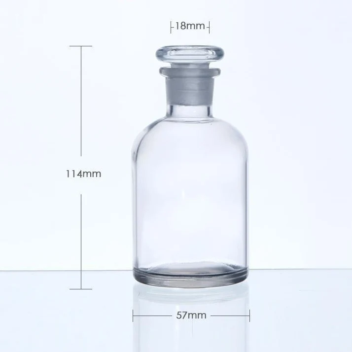 Steilbrustflasche mit Enghals, Klarglas, ohne Teilung, 30 ml bis 1.000 ml