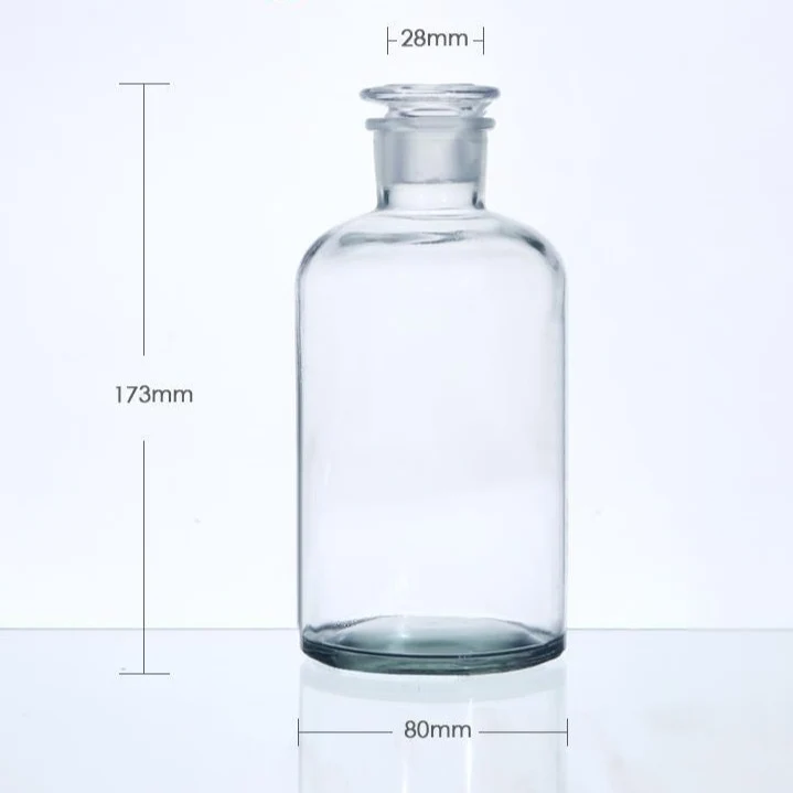 Steilbrustflasche mit Enghals, Klarglas, ohne Teilung, 30 ml bis 1.000 ml