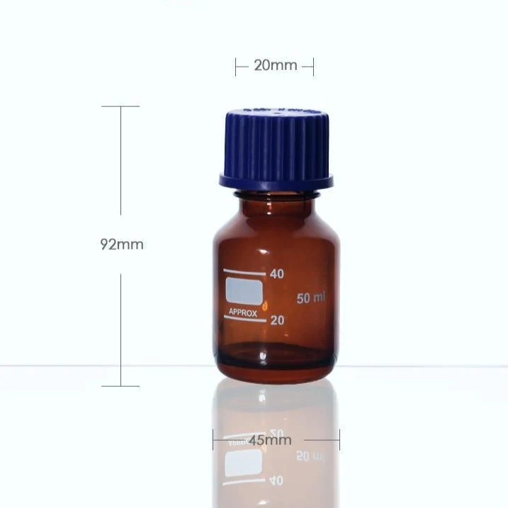 Gewindeflasche, Braunglas, mit Teilung, 25 ml bis 1.000 ml