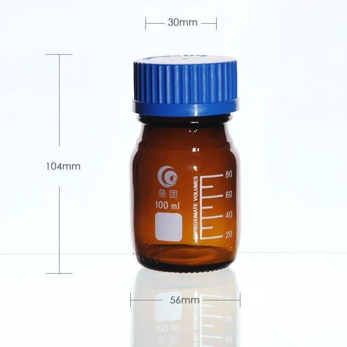 Gewindeflasche, Braunglas, mit Teilung, 25 ml bis 1.000 ml