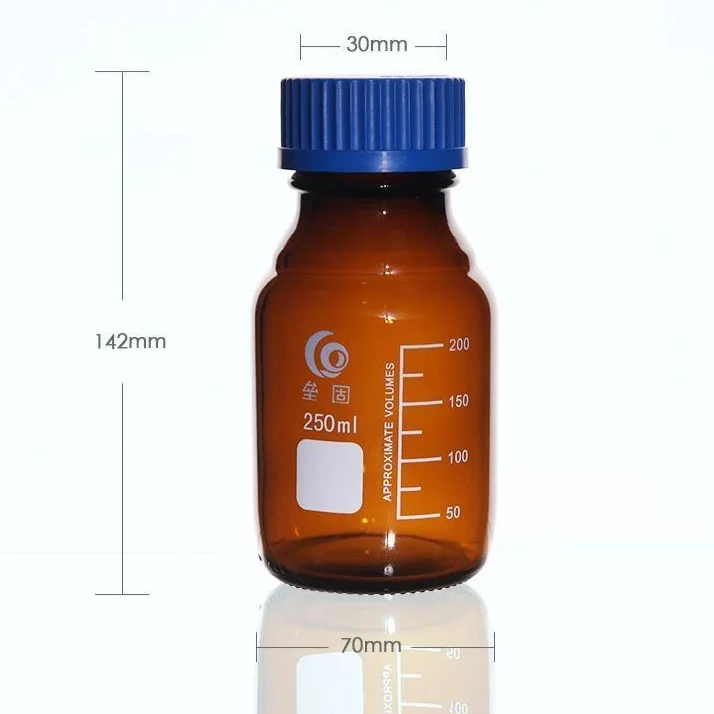 Gewindeflasche, Braunglas, mit Teilung, 25 ml bis 1.000 ml