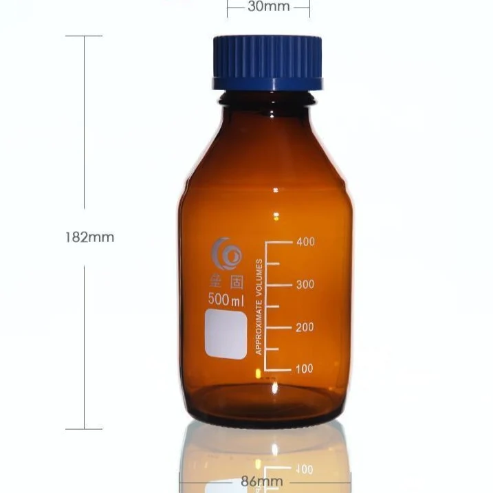 Gewindeflasche, Braunglas, mit Teilung, 25 ml bis 1.000 ml
