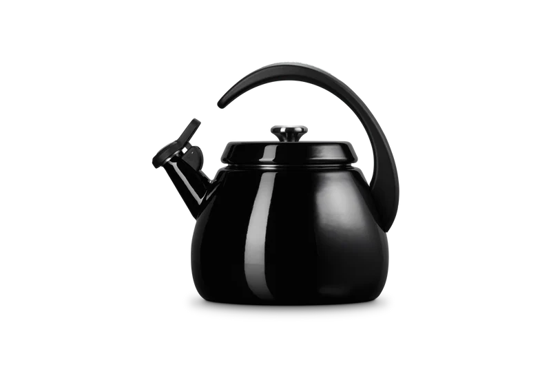 Le Creuset Pfeifender Wasserkocher 2,1 l mit Glocke „Ebenholzschwarz“