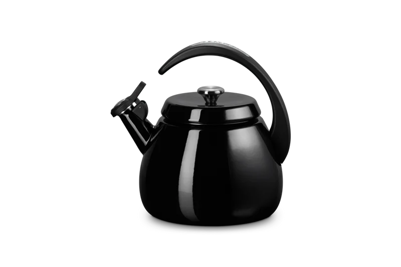 Le Creuset Pfeifender Wasserkocher 2,1 l mit Glocke „Ebenholzschwarz“
