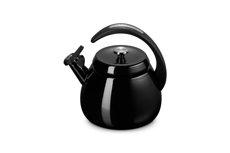 Le Creuset Pfeifender Wasserkocher 2,1 l mit Glocke „Ebenholzschwarz“