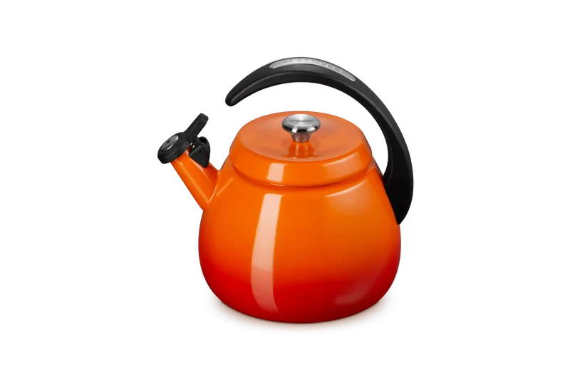 Le Creuset Pfeifender Wasserkocher 2,1 l mit Glocke 'Orangerot'