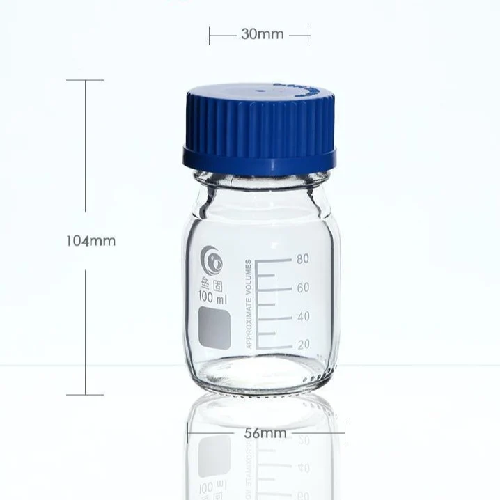 Gewindeflasche, Klarglas, mit Teilung, 25 ml bis 1.000 ml