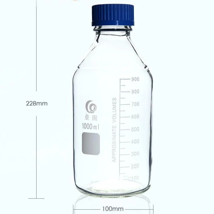 Gewindeflasche, Klarglas, mit Teilung, 25 ml bis 1.000 ml