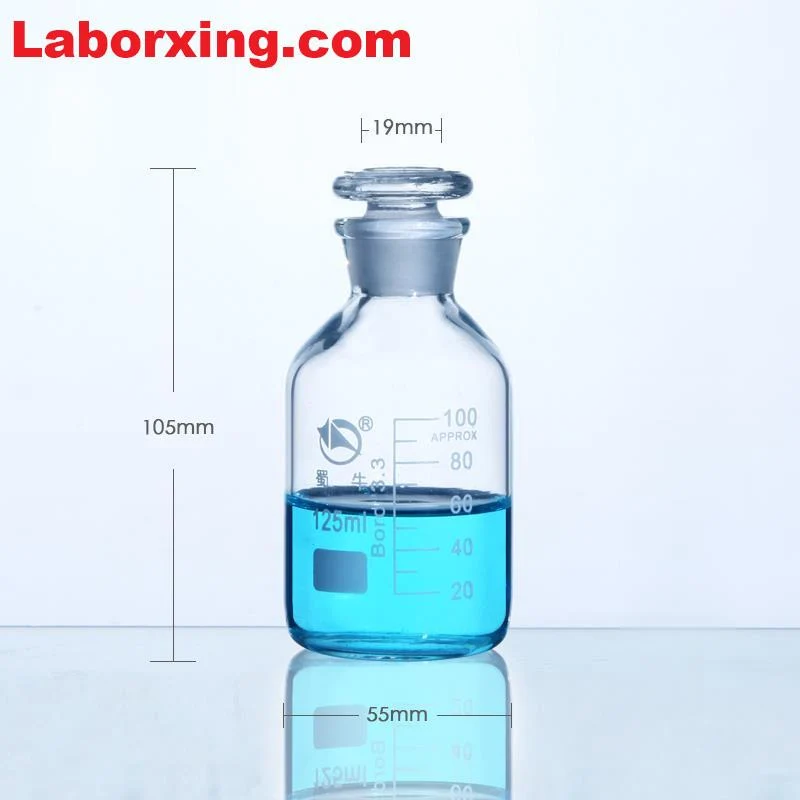 Steilbrustflasche mit Enghals, Klarglas, mit Teilung, 60 ml bis 20.000 ml