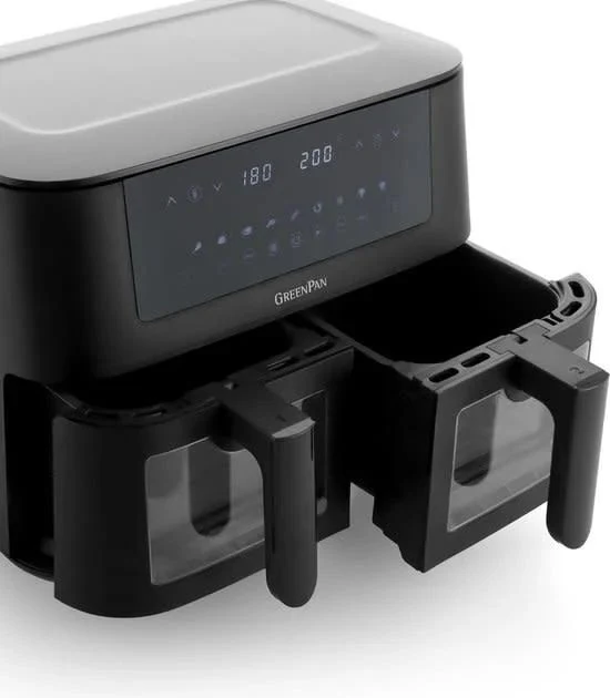Greenpan Bistro Airfryer DUAL XL 2x 4L Körbe + 8 Muffinformen + Zange