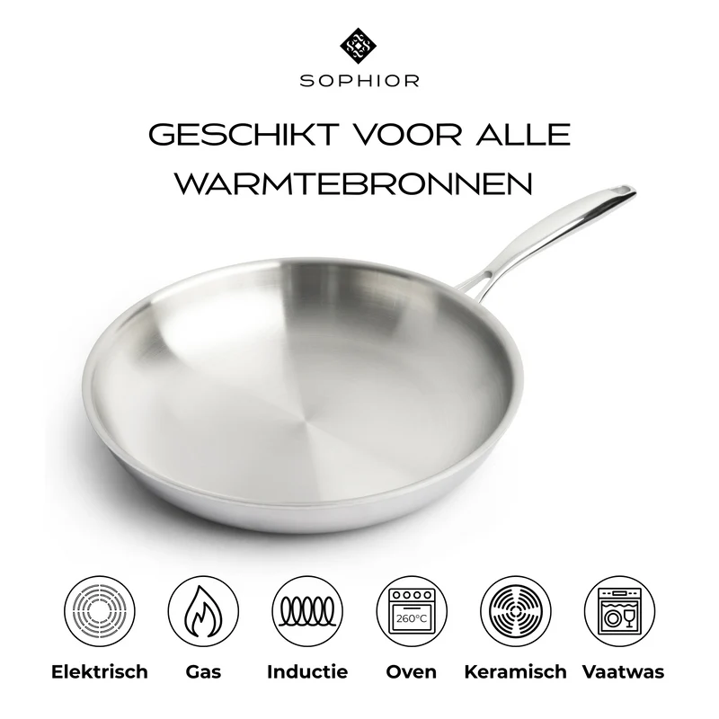 SOPHIOR Edelstahl-Bratpfannenset 24/28 cm