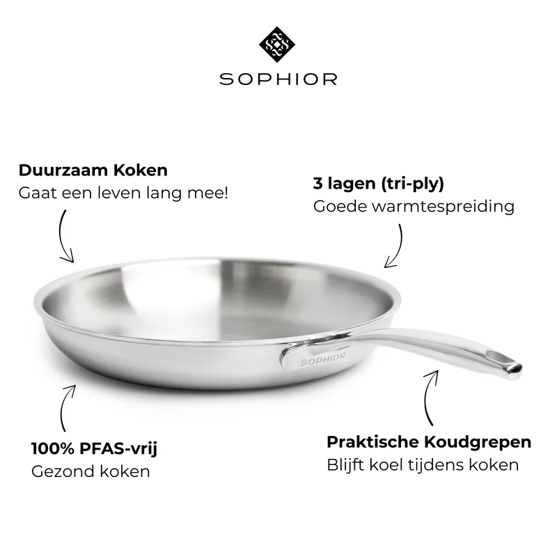 SOPHIOR Edelstahl-Bratpfannenset 24/28 cm