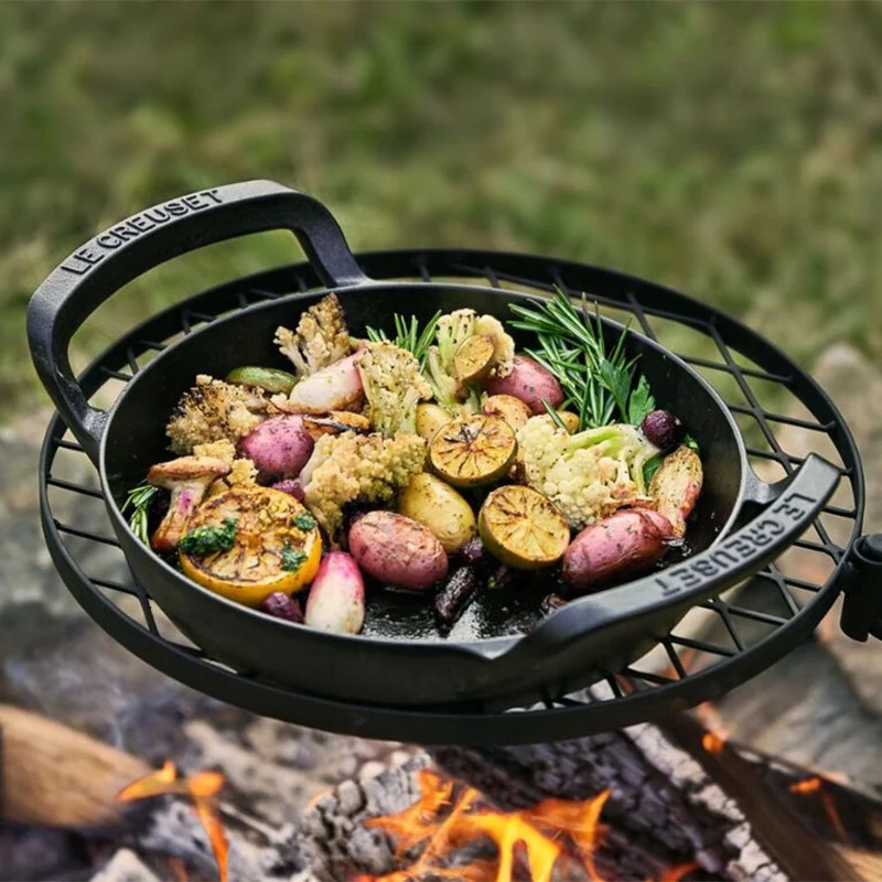 Le Creuset Grill Rotondo BBQ Outdoor D25 cm in Ghisa Nero