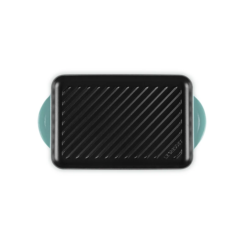Le Creuset Grill Rettangolare Tradition in Ghisa Vetrificata 32x22 cm Blu Riviera