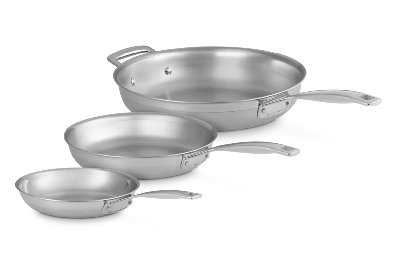 Le Creuset Bratpfannen-Set 20/24/28 cm „Klassischer 3-lagiger Edelstahl“