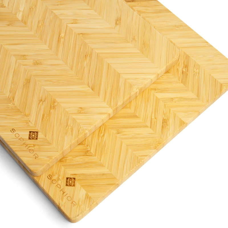 SOPHIOR Bambus-Schneidebrett-Set – 42×35×1,8 cm & 35×25×1,8 cm