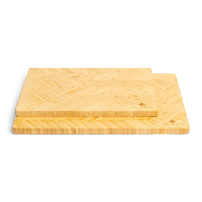 SOPHIOR Bambus-Schneidebrett-Set – 42×35×1,8 cm & 35×25×1,8 cm