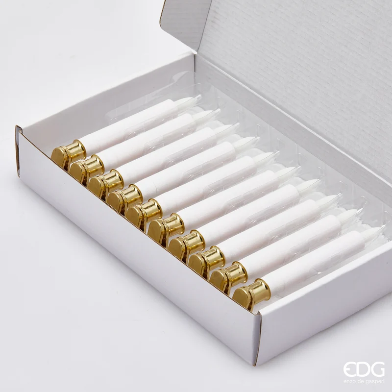 EDG Enzo De Gasperi Set 10 Candele a Clip Bianca a Led con telecomando H13 cm