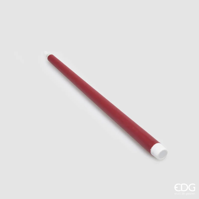 EDG Enzo De Gasperi Set 2 Candele Rosse Led con accensione e spegnimento Touch H25 cm