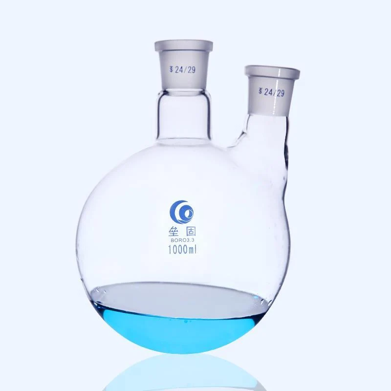 Zweihals Rundkolben, Seitenhälse parallel, 250 ml bis 20.000 ml