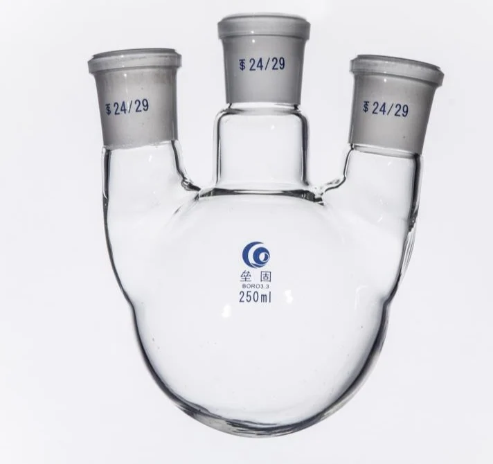 Dreihals Rundkolben, Seitenhälse parallel, 50 ml bis 20.000 ml
