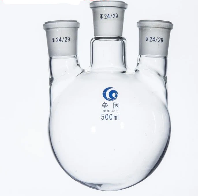 Dreihals Rundkolben, Seitenhälse parallel, 50 ml bis 20.000 ml